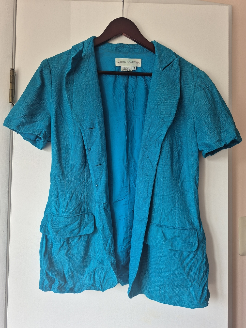 Maggy London Teal Short-Sleeve Blazer